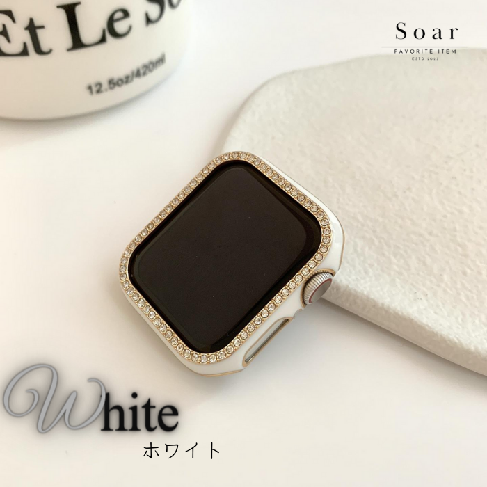 Soar |shiny シャイニー|Soar ソア アップルウォッチ バンパー【40mm】【41mm】 shiny シャイニー GL-AWBMP2_ 保護 ガード バンパー ゴールドバックル ハイブリッド 高みえ 高級感 可愛い かわいい ラインストーン レディース アップル プレゼント きらきら デコ ジュエリー 宝石 キラキラ 傷防止