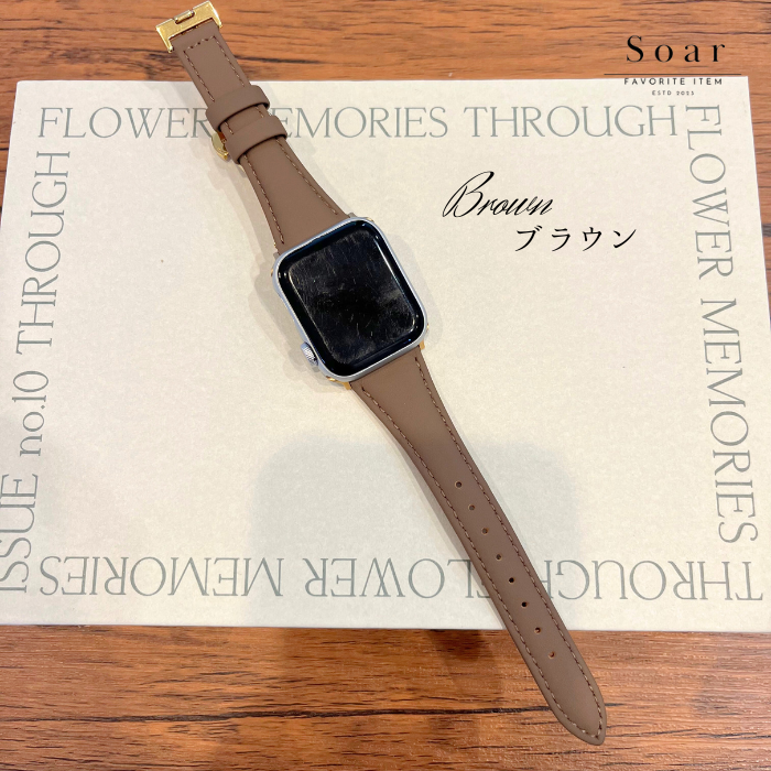 Soar|Belle ベル|ソア アップルウォッチバンド【38mm/40mm/41mm】対応 Belle ベル GL-AWB008 レザー調 ゴールドバックル ハイブリッド 高みえ 高級感 可愛い かわいい フェミニン ベルト バンド レディース アップル プレゼント apple watch series1.2.3.4.SE.5.6.7.8 38mm 40mm 41mm