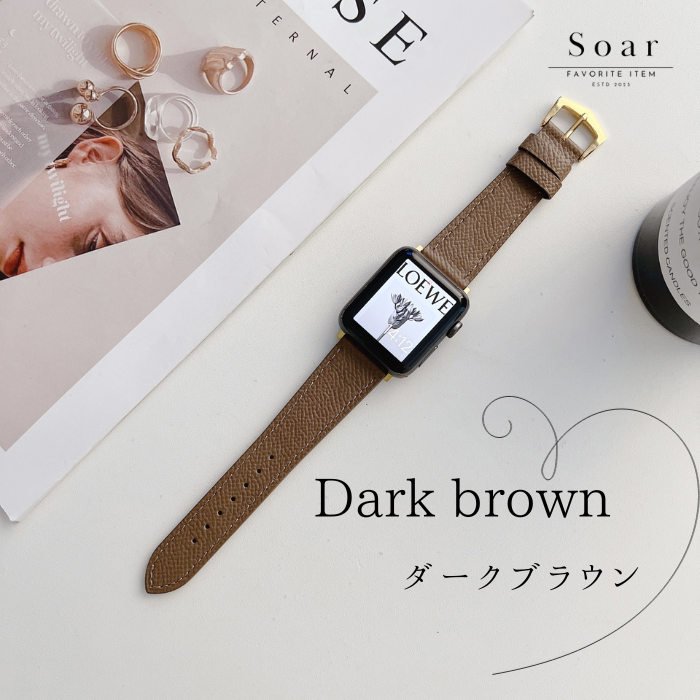 Soar| Roma ローマ|ソア アップルウォッチバンド【38mm/40mm/41mm】対応 Roma ローマ GL-AWB010 PUレザー 薄い 革 軽い おしゃれ ビンテージ シック 可愛い かわいい フェミニン ベルト バンド レディース アップル プレゼント apple watch series1.2.3.4.SE.5.6.7.8 38mm 40mm 41mm