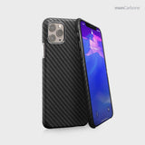 旧機種対象!棚卸SALE!【訳あり/新品】monCarbone モンカーボン HOVERKOAT iPhone 11, 11 Pro, 11 Pro Max ケース 【ステルスブラック 】 フルカーボンケース 弾道繊維 カーボンケブラー レンズ保護 ワイヤレス充電可能