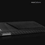 旧機種対象!棚卸SALE!【訳あり/新品】monCarbone モンカーボン HOVERSKIN iPhone 11, 11 Pro, 11 Pro Max ケース 【ステルスブラック】 カーボンケース サフィアーノレザー 背面カードケース レンズ保護 極薄 超軽量