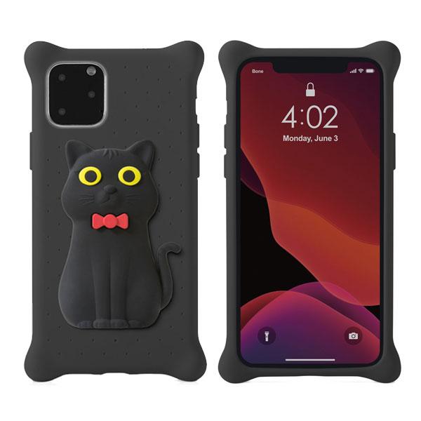 【訳あり/アウトレット】iPhone11 Pro ケース 5.8inch シリコンケース 衝撃吸収 エアバブル スマホリング ケーブルホルダー デカキャラクター Phone Bubble Figure PH19081 Bonecollection
