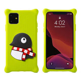 【訳あり/新品】iPhone11 ケース 6.1inch シリコンケース 衝撃吸収 エアバブル スマホリング ケーブルホルダー デカキャラクター Phone Bubble Figure PH19082 Bonecollection