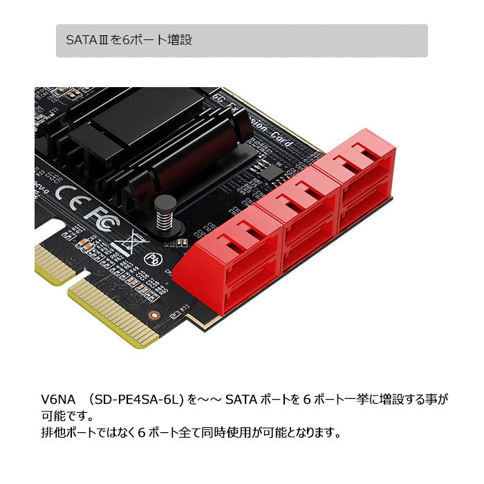 AREA SATA3×6ポート 増設 PCI Express×4ボード 増設ボード 拡張ボード