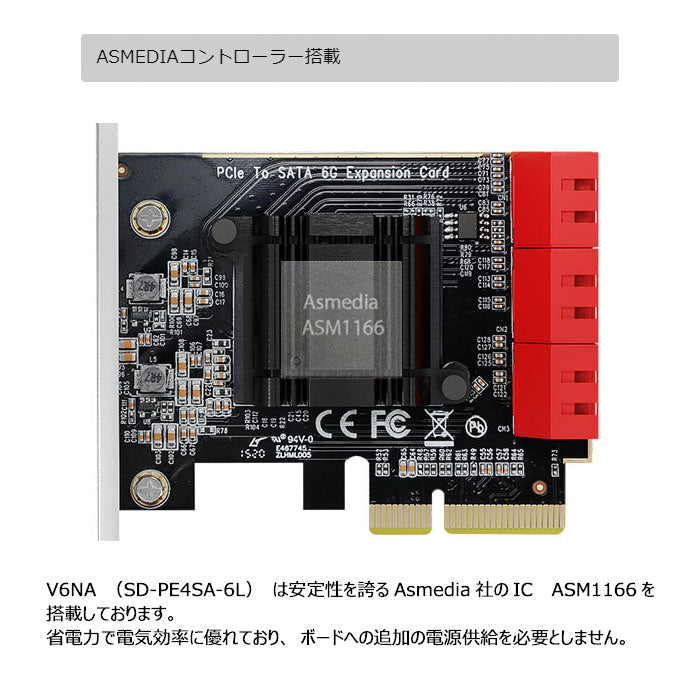 AREA SATA3×6ポート 増設 PCI Express×4ボード 増設ボード 拡張ボード