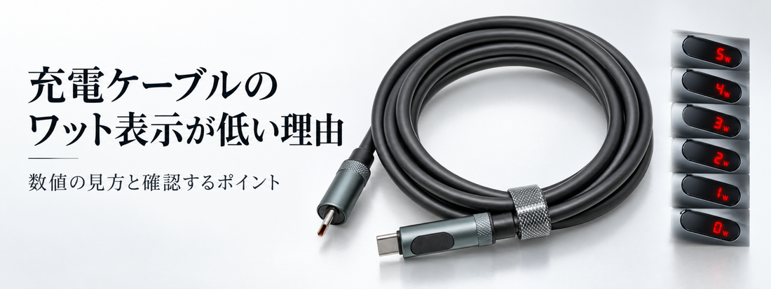 充電ケーブルのワット表示が低い理由｜数値の見方と確認するポイント