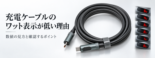 充電ケーブルのワット表示が低い理由｜数値の見方と確認するポイント