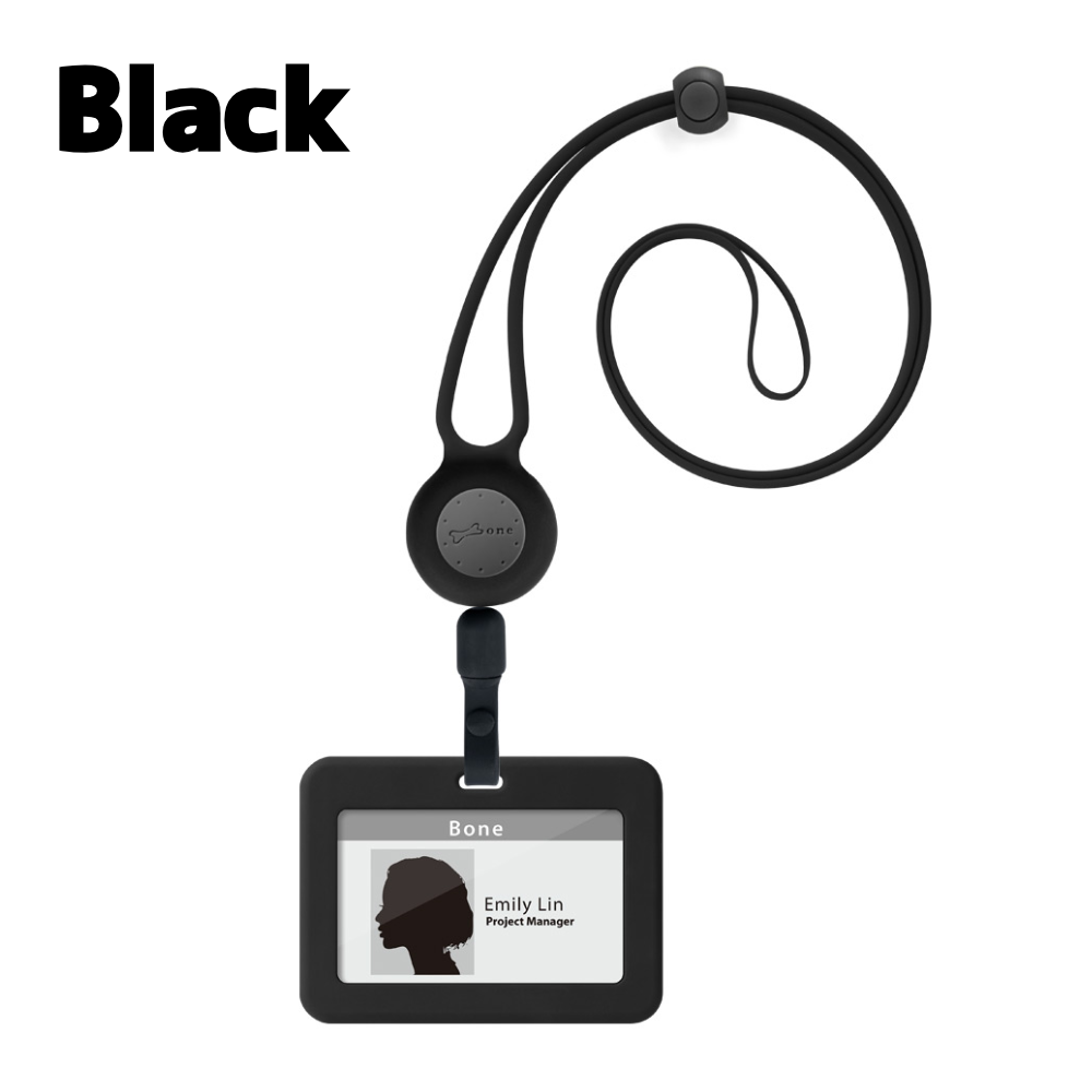 Bone リール式 IDカードホルダー 横向き シリコン 洗える ネックストラップ カードケース カードホルダー リトラクタブル バッジホルダーパスケース 軽量 お洒落 かわいい おしゃれ メンズ レディース ビジネスカジュアル 猫 ネームホルダー 首掛け タッチ決済 社員証 キャラクター 通勤 通学 改札 会計