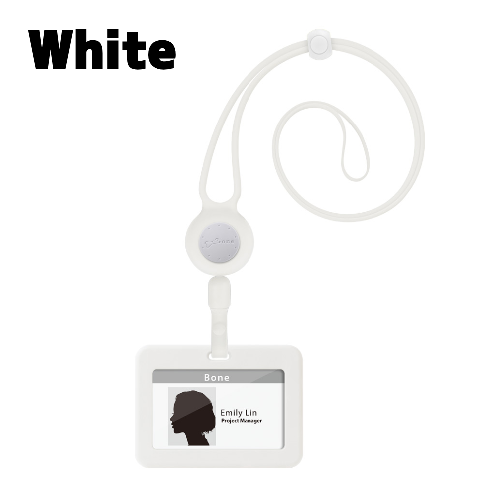 Bone リール式 IDカードホルダー 横向き シリコン 洗える ネックストラップ カードケース カードホルダー リトラクタブル バッジホルダーパスケース 軽量 お洒落 かわいい おしゃれ メンズ レディース ビジネスカジュアル 猫 ネームホルダー 首掛け タッチ決済 社員証 キャラクター 通勤 通学 改札 会計