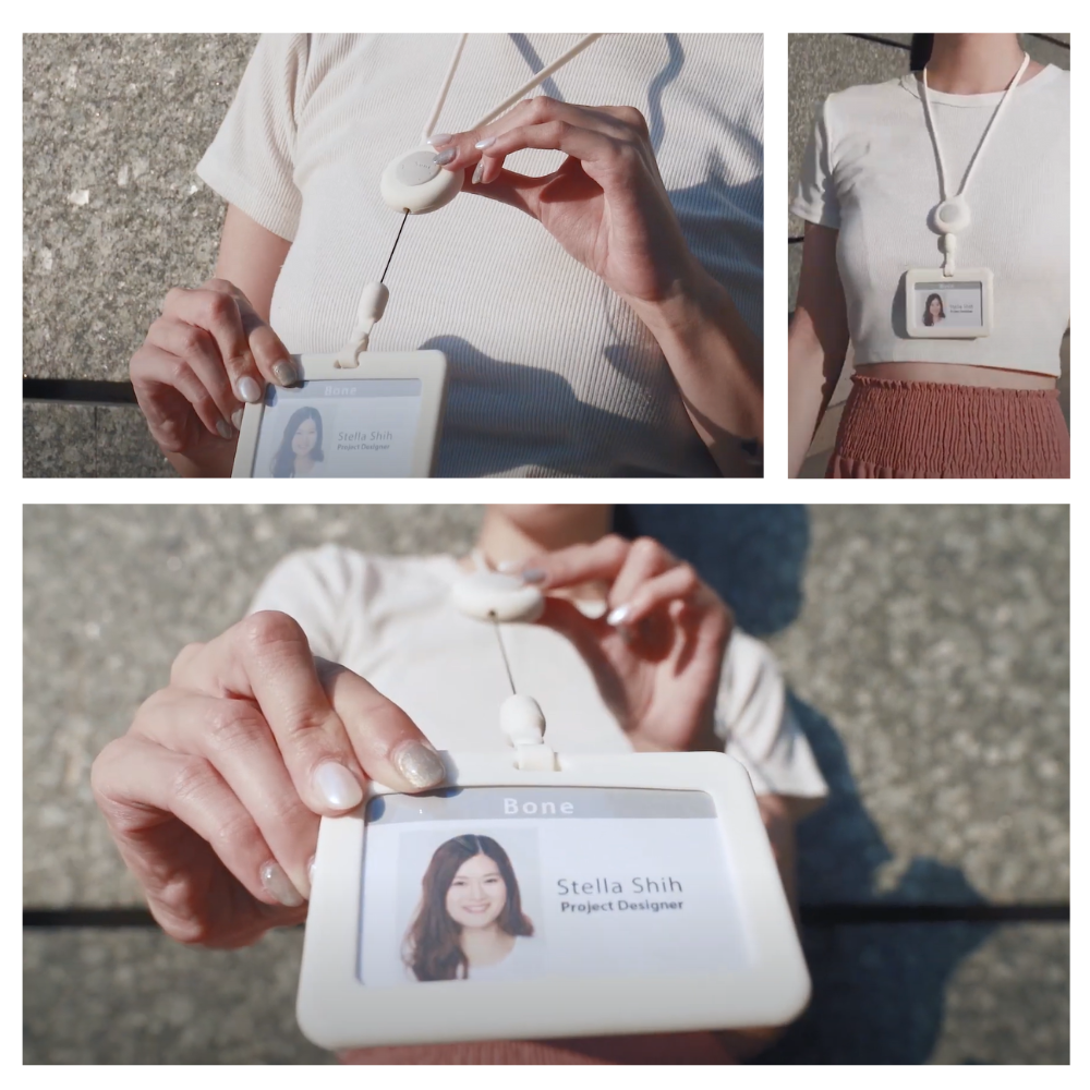 Bone リール式 IDカードホルダー 横向き シリコン 洗える ネックストラップ カードケース カードホルダー リトラクタブル バッジホルダーパスケース 軽量 お洒落 かわいい おしゃれ メンズ レディース ビジネスカジュアル 猫 ネームホルダー 首掛け タッチ決済 社員証 キャラクター 通勤 通学 改札 会計