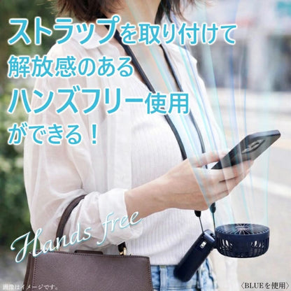 【direct！choice】エアージェイ 準固体電池 ハンディファン ミニ扇風機 ネックファン ストラップ スタンド付き スマホスタンド 充電式 USB A to C 涼しい 発火しない 安全 準固体電池 静か 軽量 ホワイト 耐久性 暑さ対策 猛暑対策 持ち歩き 冷却 ひんやり 快適 グッズ AHF-SS5Z