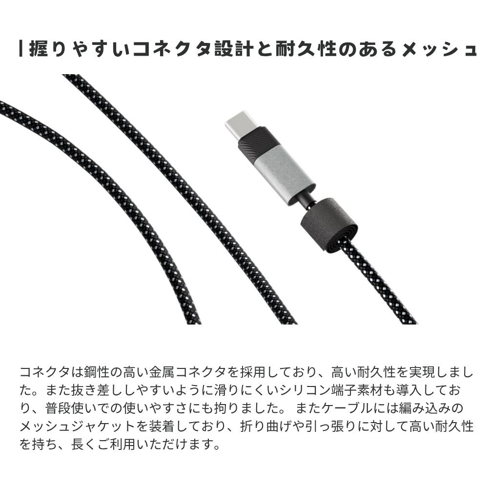 エアリア 3モードリラックス充電ケーブル 高速充電対応ケーブル リ・モーション3 USB Type-C 急速充電 60W PD対応 E-Marker搭載 振動マッサージ機能付 1.4m ストラップホルダー付 リラックス 肩こり 首 癒し 和み おもしろガジェット 発明 Re・Motion3 MS-CC60W140
