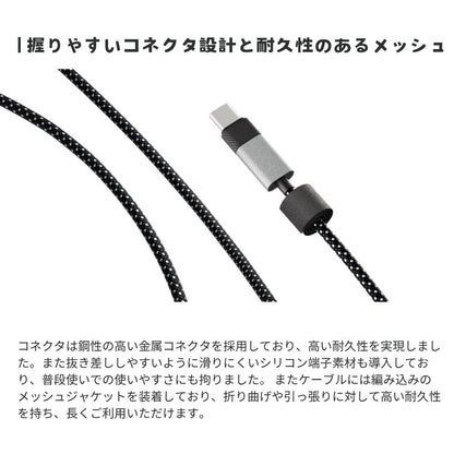 エアリア 3モードリラックス充電ケーブル 高速充電対応ケーブル リ・モーション3 USB Type-C 急速充電 60W PD対応 E-Marker搭載 振動マッサージ機能付 1.4m ストラップホルダー付 リラックス 肩こり 首 癒し 和み おもしろガジェット 発明 Re・Motion3 MS-CC60W140