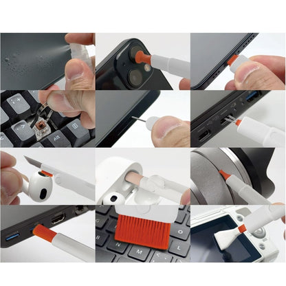 エアリア Trinity CLEAN（トリクリ） 13ツール一体型 デジタルクリーニングキット｜三角スタンド＆ペン立て搭載 多機能お手入れセット