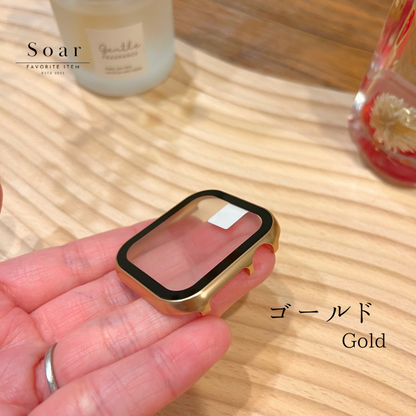 Soar ｜feather フェザー｜Soar ソア アップルウォッチ バンパー【40mm】【41mm】 feather フェザー GL-AWBMP1_ 保護 ガード バンパー ゴールド ピンク シンプル 軽い 高級感 可愛い かわいい レディース アップル プレゼント きらきら 傷防止 透明 クリア カバー