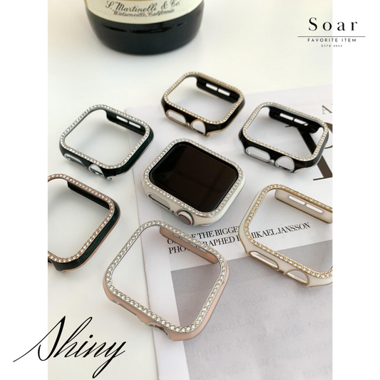Soar ｜shiny シャイニー｜Soar ソア アップルウォッチ バンパー【40mm】【41mm】 shiny シャイニー GL-AWBMP2_ 保護 ガード バンパー ゴールドバックル ハイブリッド 高みえ 高級感 可愛い かわいい ラインストーン レディース アップル プレゼント きらきら デコ ジュエリー 宝石 キラキラ 傷防止