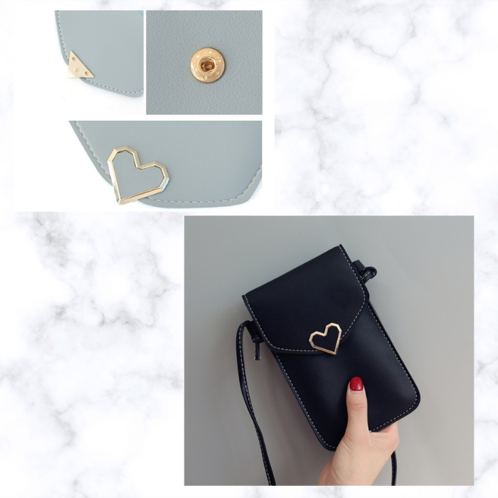 Soar ｜可愛いハートチャームのスマホショルダーポーチ｜ ソア ポーチ スマホ ポシェット ショルダー ストラップ バッグ ミニバック 小物入れ スマホポーチ 肩掛け 可愛い 上品 高見え 便利 持ち運び ショッピング ブランド レディース おしゃれ 携帯 iPhone15 アイフォン 斜めがけ かわいい スマホ ハート ゴールド