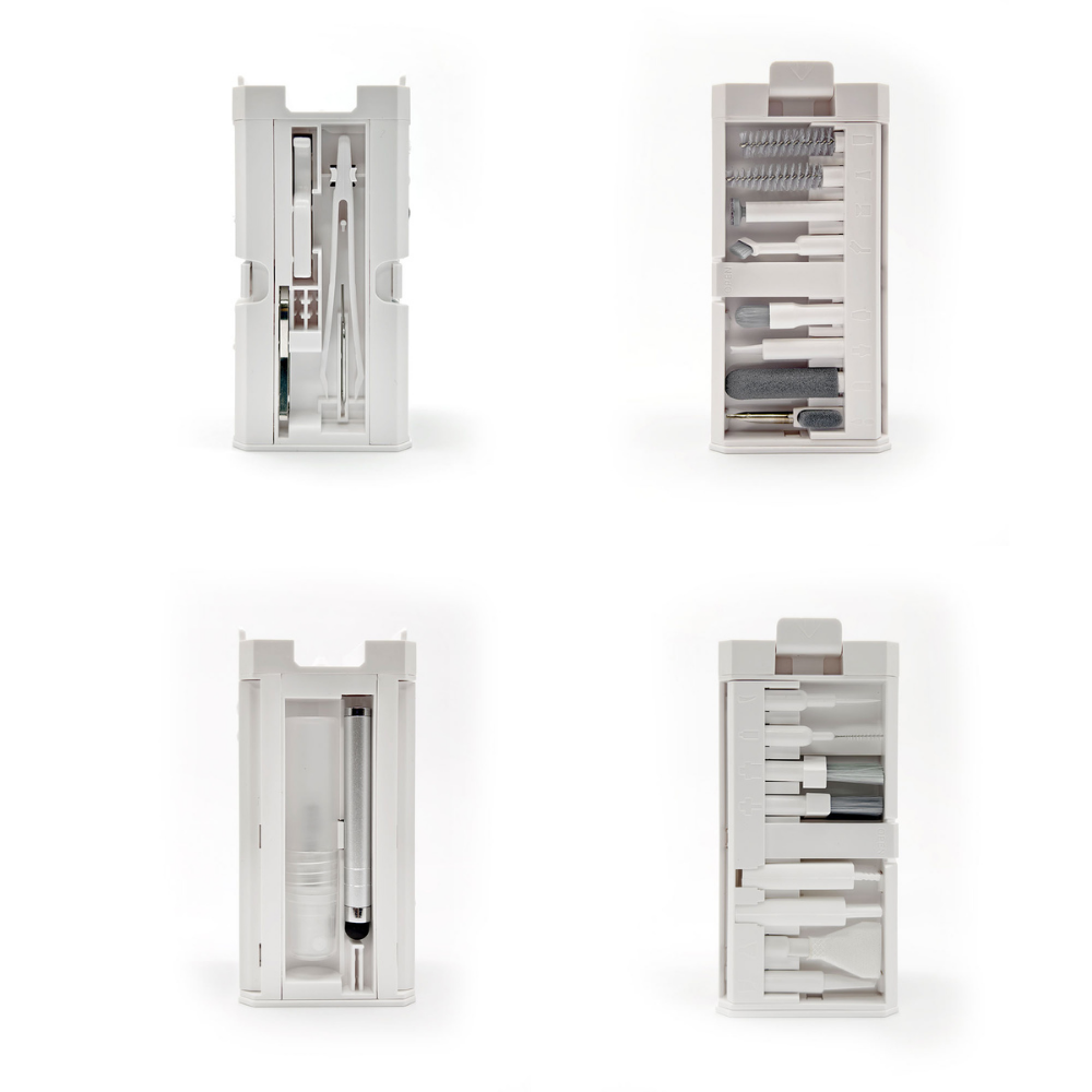 エアリア ゼンクリマックス クリーニングキット デジモノ掃除 クリーニングクロス 付属 大掃除 小掃除 立体収納 ギミック ナナクリ ゼンクリ イヤホン ワイヤレスイヤホン スマホ 年末 デスク回り ガジェット MS-MACL-WH