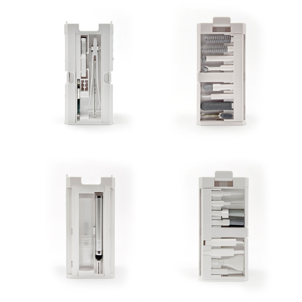 エアリア ゼンクリマックス クリーニングキット デジモノ掃除 クリーニングクロス 付属 大掃除 小掃除 立体収納 ギミック ナナクリ ゼンクリ イヤホン ワイヤレスイヤホン スマホ 年末 デスク回り ガジェット MS-MACL-WH