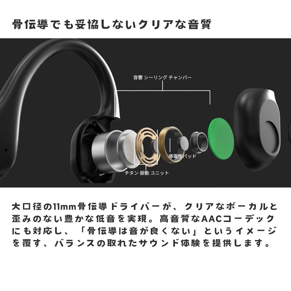 Jabees 7Lite 耳を塞がない 振動で音を伝える 骨伝導式 ヘッドセット