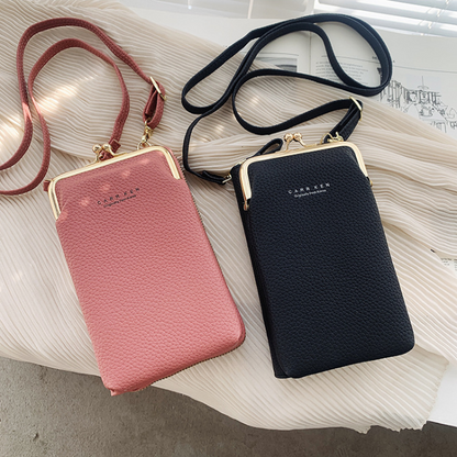 Soar ｜がま口で取り出し楽々♪ スマホショルダーポーチ｜ ソア がま口型ショルダーポーチ ポーチ ポシェット ショルダー ストラップ バッグ ミニバック 小物入れ スマホポーチ 肩掛け 可愛い 上品 高見え 便利 持ち運び お出かけ ショッピング 3WAY ブランド レディース かわいい 携帯 iPhone15 アイフォン スマホポーチ