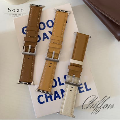 Soar｜Chiffon シフォン｜ソア アップルウォッチバンド【38mm/40mm/41mm】対応 Chiffon シフォン GL-AWB007 太め 暖色 カフェ オッドアイ ビンテージ シック 可愛い かわいい フェミニン ベルト バンド レディース アップル プレゼント apple watch series1.2.3.4.SE.5.6.7.8 38mm 40mm 41mm