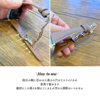 Soar｜Belle ベル｜ソア アップルウォッチバンド【38mm/40mm/41mm】対応 Belle ベル GL-AWB008 レザー調 ゴールドバックル ハイブリッド 高みえ 高級感 可愛い かわいい フェミニン ベルト バンド レディース アップル プレゼント apple watch series1.2.3.4.SE.5.6.7.8 38mm 40mm 41mm