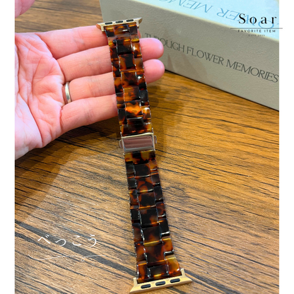 Soar｜琥珀 Kohaku｜ソア アップルウォッチバンド【38mm/40mm/41mm】対応 Kohaku 琥珀 GL-AWB009 こはく べっこう べっ甲 おしゃれ 可愛い かわいい 大人 シック 珍しい ベルト バンド レディース アップル プレゼント apple watch series1.2.3.4.SE.5.6.7.8 38mm 40mm 41mm