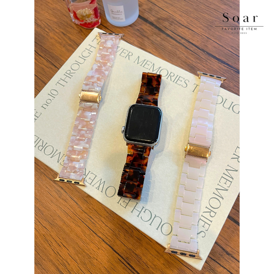 Soar｜琥珀 Kohaku｜ソア アップルウォッチバンド【38mm/40mm/41mm】対応 Kohaku 琥珀 GL-AWB009 こはく べっこう べっ甲 おしゃれ 可愛い かわいい 大人 シック 珍しい ベルト バンド レディース アップル プレゼント apple watch series1.2.3.4.SE.5.6.7.8 38mm 40mm 41mm