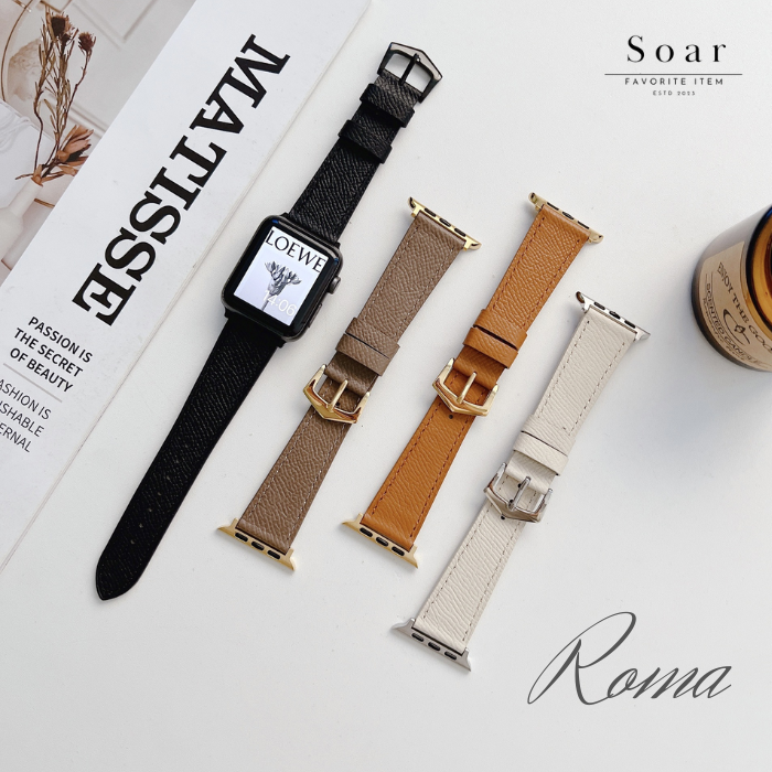 Soar｜ Roma ローマ｜ソア アップルウォッチバンド【38mm/40mm/41mm】対応 Roma ローマ GL-AWB010 PUレザー 薄い 革 軽い おしゃれ ビンテージ シック 可愛い かわいい フェミニン ベルト バンド レディース アップル プレゼント apple watch series1.2.3.4.SE.5.6.7.8 38mm 40mm 41mm