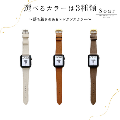 Soar｜ Roma ローマ｜ソア アップルウォッチバンド【38mm/40mm/41mm】対応 Roma ローマ GL-AWB010 PUレザー 薄い 革 軽い おしゃれ ビンテージ シック 可愛い かわいい フェミニン ベルト バンド レディース アップル プレゼント apple watch series1.2.3.4.SE.5.6.7.8 38mm 40mm 41mm