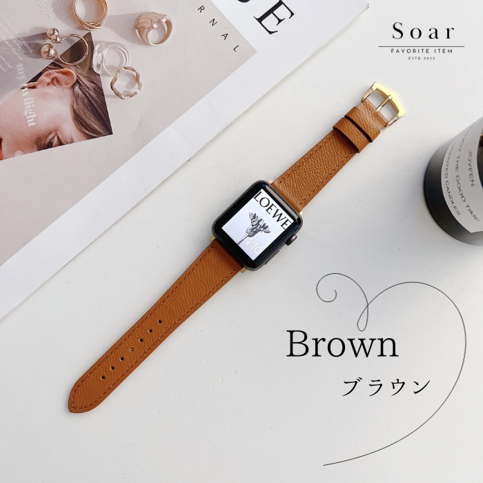 Soar｜ Roma ローマ｜ソア アップルウォッチバンド【38mm/40mm/41mm】対応 Roma ローマ GL-AWB010 PUレザー 薄い 革 軽い おしゃれ ビンテージ シック 可愛い かわいい フェミニン ベルト バンド レディース アップル プレゼント apple watch series1.2.3.4.SE.5.6.7.8 38mm 40mm 41mm
