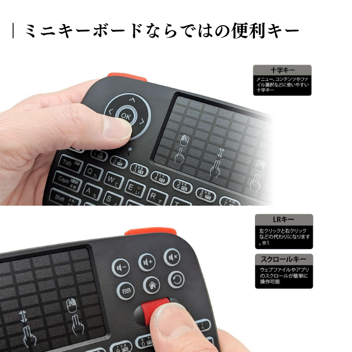 エアリア 【 Twin Wireless Board C 】2つのワイヤレス接続方法、Type-C変換付属のミニマルチメディアキーボード 超小型 ミニワイヤレスキーボード Bluetooth 2.4GHz通信 ダブルワイヤレス PC対応 Android対応 iPhone対応 日本語キー入力対応 SD-KB24GBT(C)