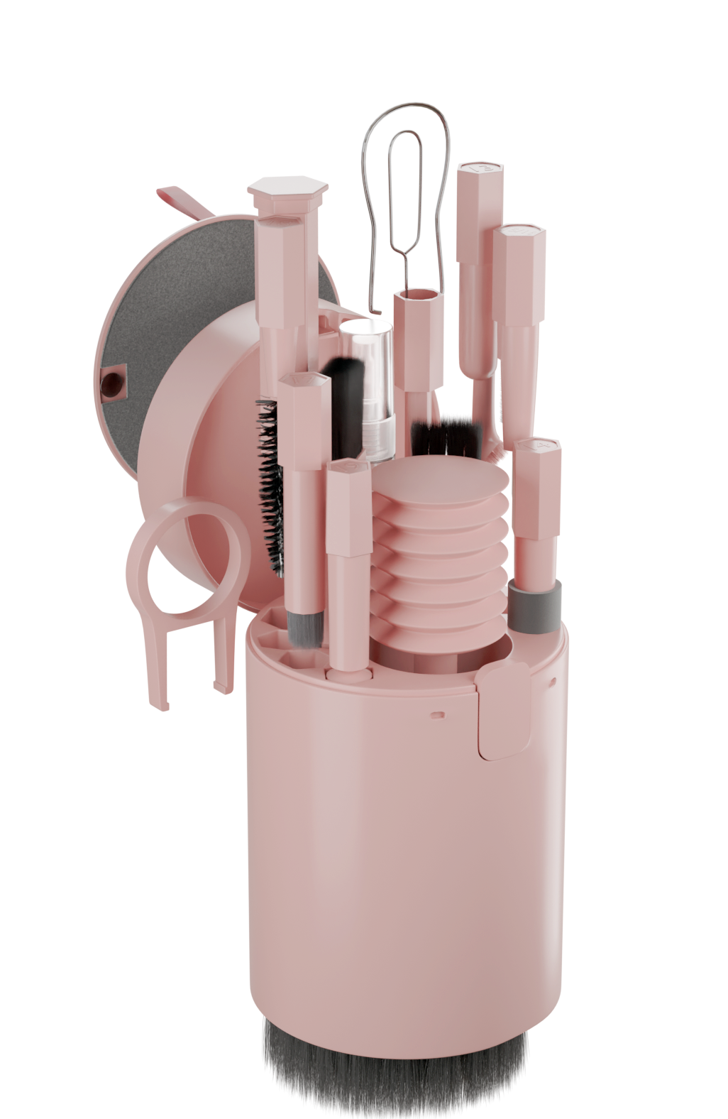 エアリア ゼンクリ ALL Clean クリーニングキット デジモノ掃除 クリーニングクロス 付属 大掃除 小掃除 スイッチプラー キーキャッププラー SIMピン MS-ACL-WG 掃除に便利なお掃除キットを小型円柱にギュっと集結！