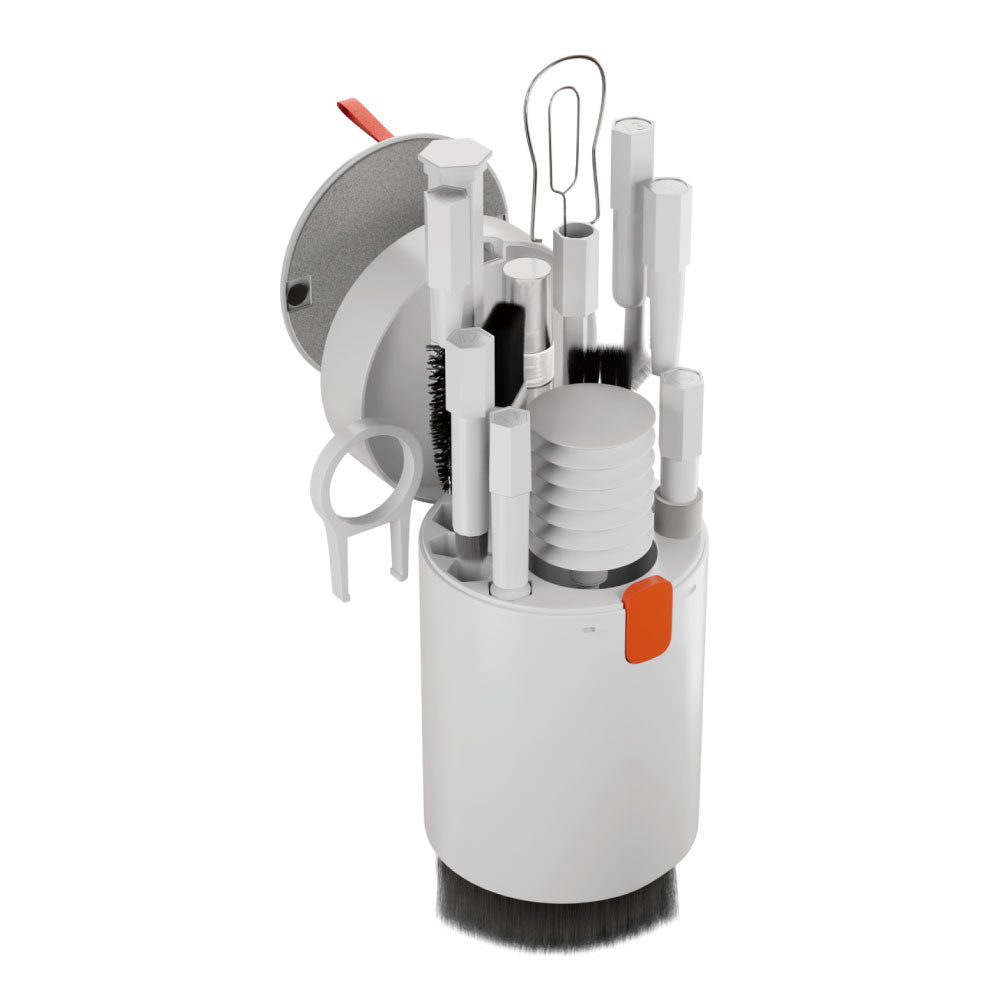 エアリア ゼンクリ ALL Clean クリーニングキット デジモノ掃除 クリーニングクロス 付属 大掃除 小掃除 スイッチプラー キーキャッププラー SIMピン MS-ACL-WG 掃除に便利なお掃除キットを小型円柱にギュっと集結！