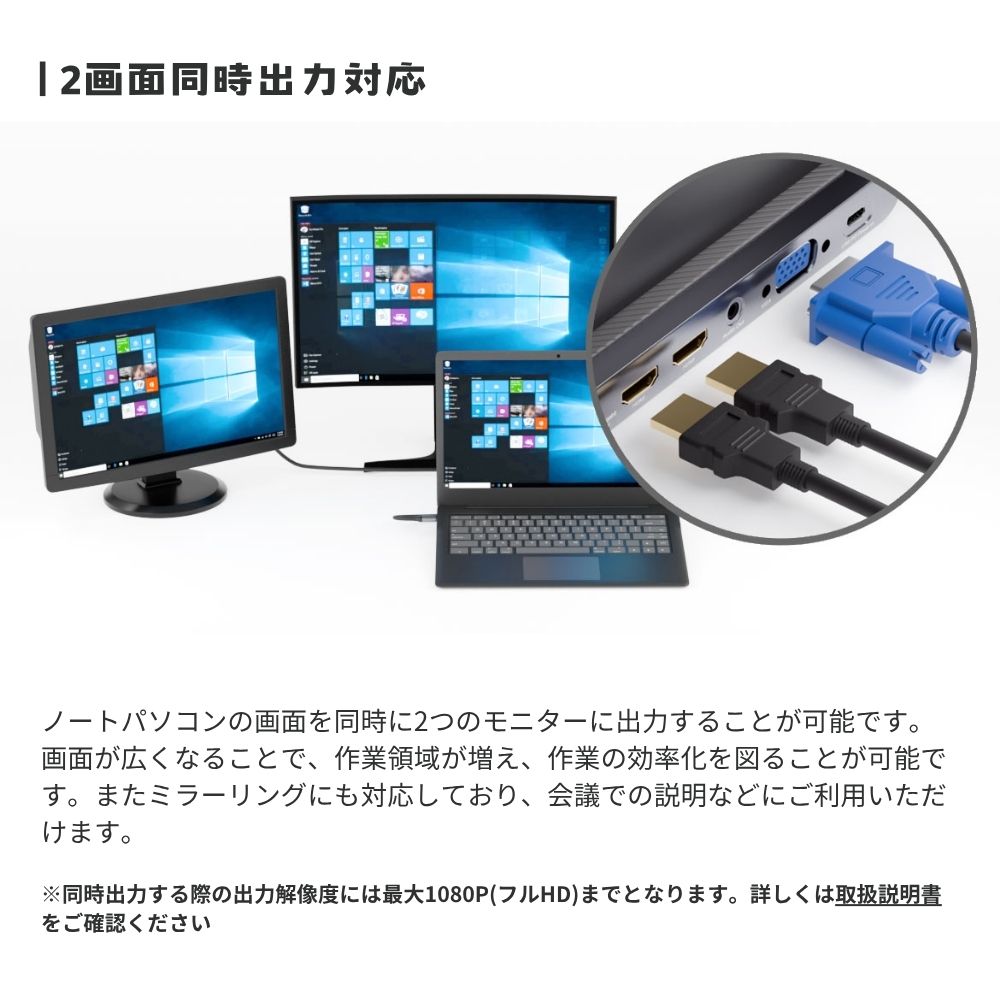 TypeC接続 ドッキングステーション REVERSIBLE TWELEVE ノートパソコン VGA タイプC HDMI USB SD/MicroSDカードリーダー 3.5mmAudio LAN PD 最大100W 増設 リバーシブル SD-CMULTIDX01