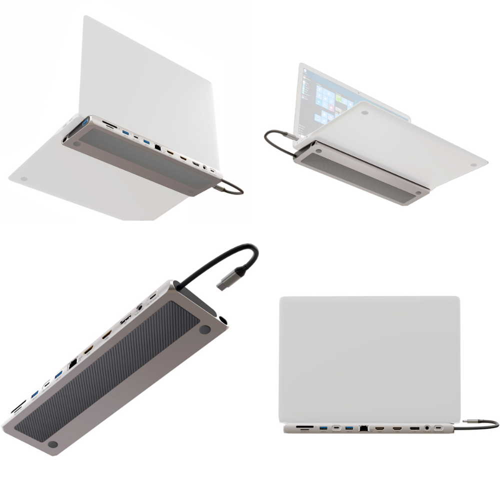 【訳あり/アウトレット】エアリア TypeC接続 ドッキングステーション REVERSIBLE TWELEVE Ver.DP　ノートパソコン タイプC 4K HDMI DP USB SD/MicroSDカードリーダー 3.5mmAudio LAN PD 最大100W 増設 リバーシブル SD-CMULTIDX02