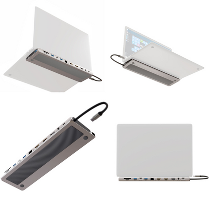 【訳あり/アウトレット】エアリア TypeC接続 ドッキングステーション REVERSIBLE TWELEVE Ver.DP　ノートパソコン タイプC 4K HDMI DP USB SD/MicroSDカードリーダー 3.5mmAudio LAN PD 最大100W 増設 リバーシブル SD-CMULTIDX02