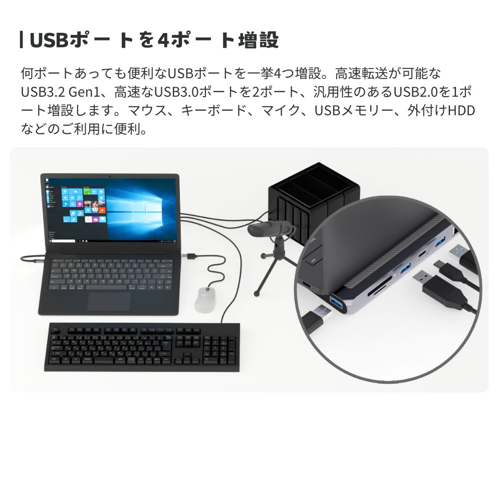 【訳あり/アウトレット】エアリア TypeC接続 ドッキングステーション REVERSIBLE TWELEVE Ver.DP　ノートパソコン タイプC 4K HDMI DP USB SD/MicroSDカードリーダー 3.5mmAudio LAN PD 最大100W 増設 リバーシブル SD-CMULTIDX02
