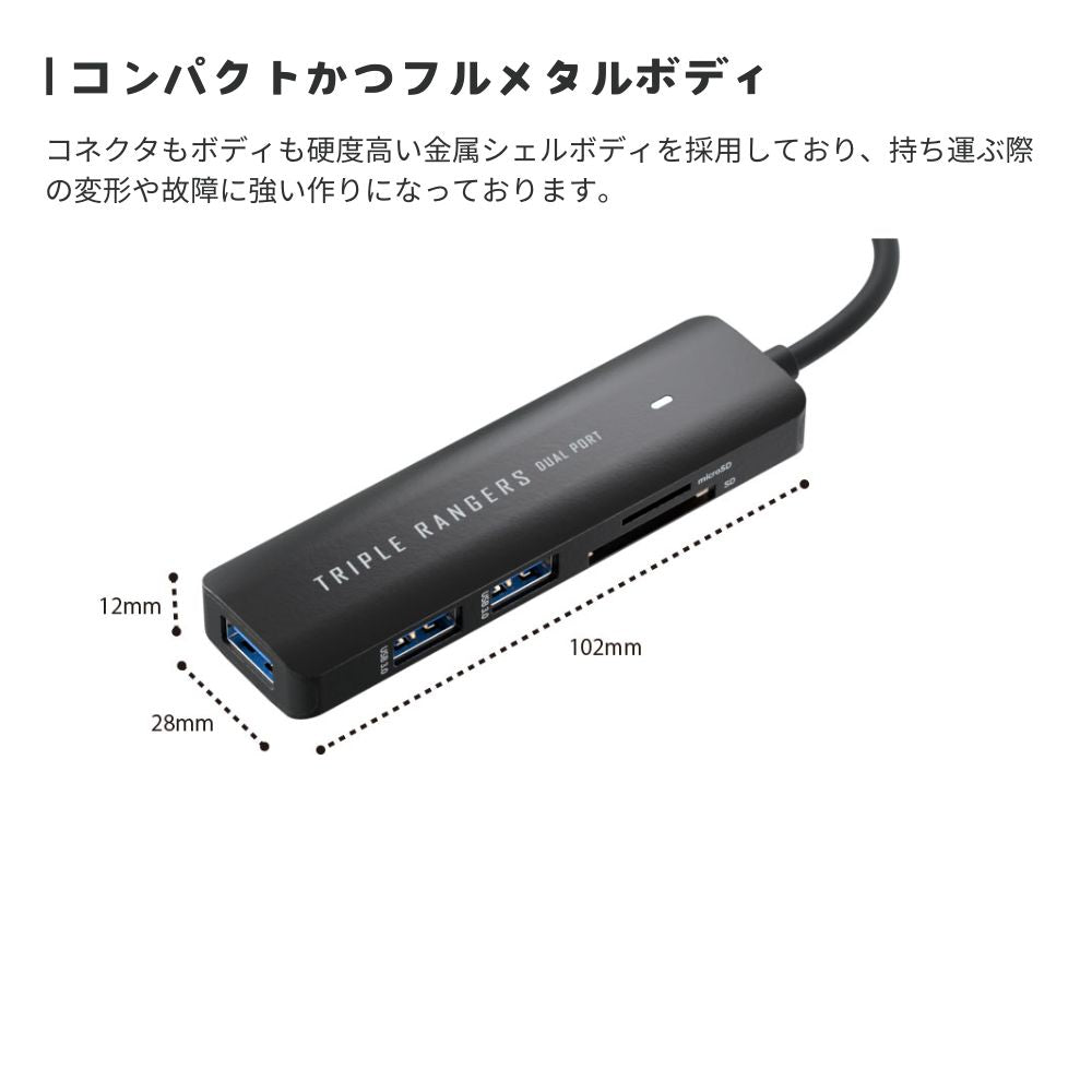 エアリア TRIPLE RANGERS ふたつポート USB接続 USB3.0ハブとカード