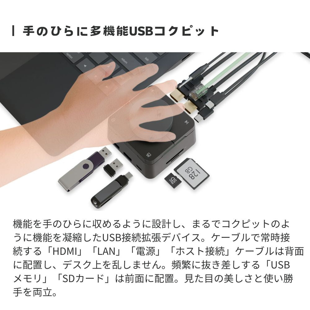 エアリア THE QUADRANT 多機能 USB Type-C ドッキングステーション