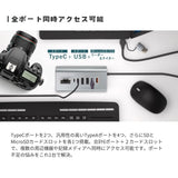 （12月24日発売予定）エアリア USB3.2 DELTA HUB EIGHT USBハブ 8ポート 高速10Gbps転送 TypeC×2 USB×4 MicroSD/SD カードリーダー＆ライター デルタ形状 金属ボディ ナイロンケーブル ACアダプター不要 デスク周り 軽量 コンパクト windows Mac 持ち運び デルタハブエイト SD-HC2A4-CR