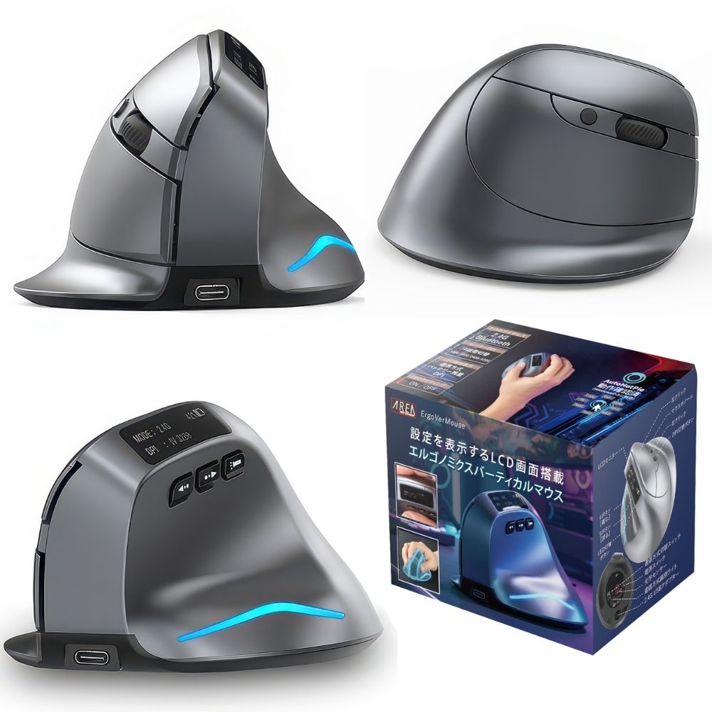 エアリア エルゴノミクス 縦型マウス ワイヤレス ErgoVerMouse SD-F26