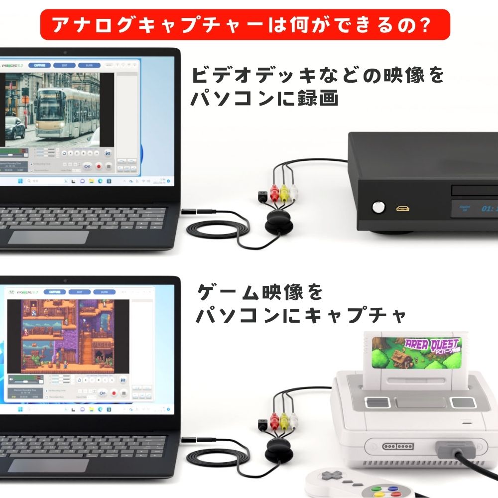 2月18日発売【メーカー直営店】エアリア LAST Finale ファイナルフィナーレ LAST FINALE ビデオキャプチャー USB Type-C / A 両対応 VHS 8mm ビデオ ダビング デジタル化 レトロゲーム SFC PS2 録画 編集 iPad Windows11 対応 赤白黄 S端子 延長ケーブル付 SD-U2CUP-C FINAL CALL / SD-U2CUP-B ファイナルコール 後継