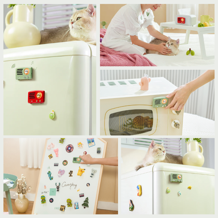 【direct！choice】MUZEN ミューゼン ステッカースピーカー Bluetooth Sticker Speaker 薄さ約2cm コンパクト ワイヤレス スピーカー ポータブル アウトドア かわいい プレゼント おしゃれ ミューゼン グリーン レッド ブルー ピンク マグネット キッチン ガジェット くすみ