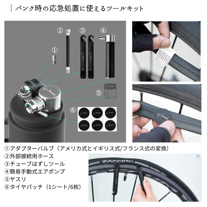 Bone BikeToolKit 超コンパクト自転車ツールキット アーレンキー パンク修理 バイクツールキット Bike Tool Kit