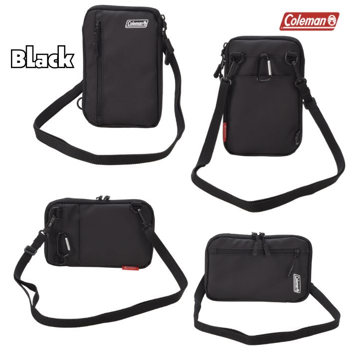 【direct！choice】コールマン Coleman スマートショルダーポーチ スマホポーチ ショルダーストラップ付属 2way ケース スマホケース カラビナ ダブルファスナー L字開閉 アウトドア カメラ Dリング おしゃれ かわいい かっこいい しっかり アウトドア プレゼント カメラ ライセンス品 縦 横