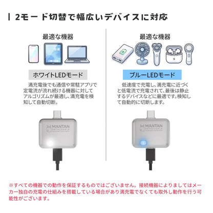 （予約5月15日発売予定）エアリア マンタンデタッチャブル USB Type-C充電アダプター 自動取外し 140W USB PD対応 ほぼ満充電で物理的に外れる Type-C 充電しっぱなし対策 過充電 スマホ タブレット ノートPC モバイルバッテリー iPhone Android USB-C 自動切断 MANTAN DETACHABLE MS-CDC140