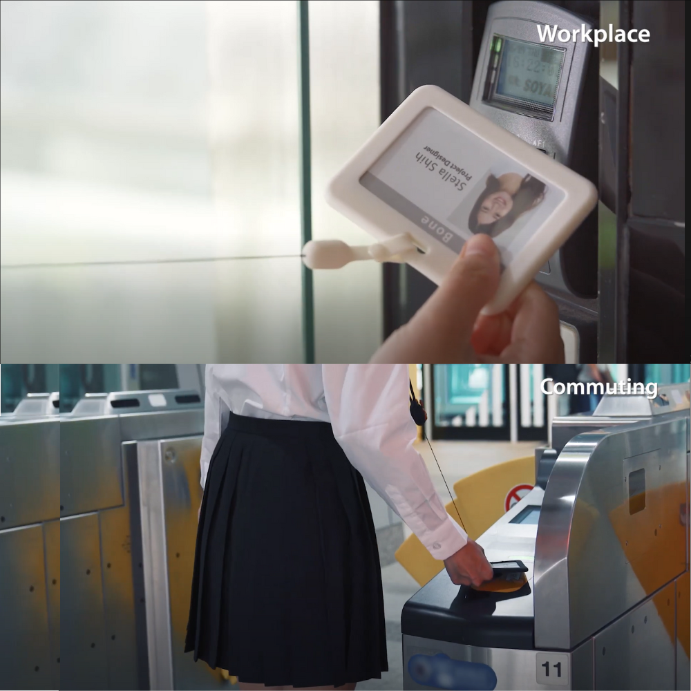 Bone リール式 IDカードホルダー 横向き シリコン 洗える ネックストラップ カードケース カードホルダー リトラクタブル バッジホルダーパスケース 軽量 お洒落 かわいい おしゃれ メンズ レディース ビジネスカジュアル 猫 ネームホルダー 首掛け タッチ決済 社員証 キャラクター 通勤 通学 改札 会計