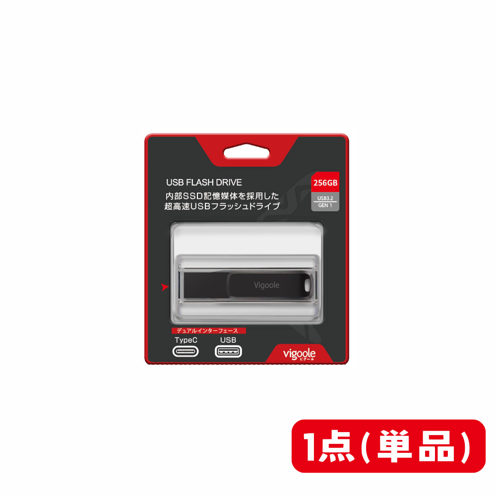 Vigoole ビグール 256GB 高速USBフラッシュドライブ 大容量 TypeC USB